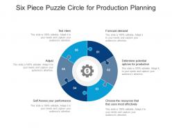 Six piece puzzle circle for production planning