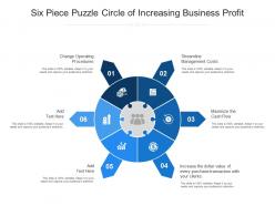 Six piece puzzle circle of increasing business profit
