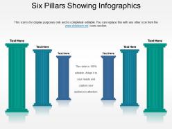 Six pillars showing infographics