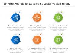 Six point agenda for developing social media strategy