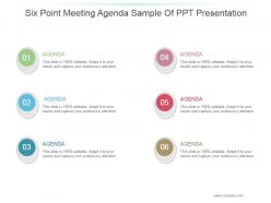 Six point meeting agenda sample of ppt presentation