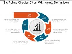 Six points circular chart with arrow dollar icon