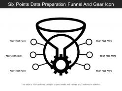 Six points data preparation funnel and gear icon