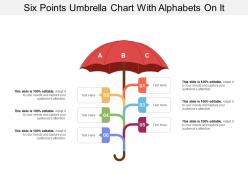 Six points umbrella chart with alphabets on it