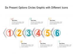 Six present options circles graphic with different icons