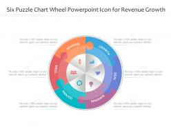 Six puzzle chart wheel powerpoint icon for revenue growth