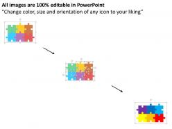 Six puzzles with business icons flat powerpoint design