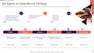 Six Sigma As Operational Strategy Continues Improvement Strategy Playbook For Corporates