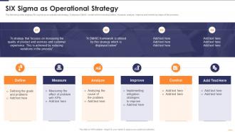 SIX Sigma As Operational Strategy Six Sigma Continues Operational Improvement Playbook