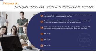 Six Sigma Continuous Operational Improvement Playbook Powerpoint Presentation Slides