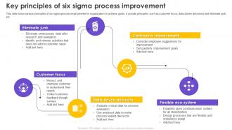 Six Sigma Process Improvement Key Principles Of Six Sigma Process Improvement