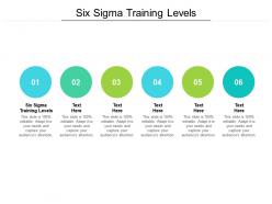 Six sigma training levels ppt powerpoint presentation slides download cpb