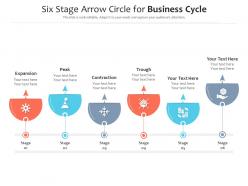 Six stage arrow circle for business cycle