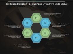 Six stage hexagon for business cycle ppt slide show
