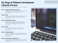 Six Stage Of Software Development Lifecycle Process