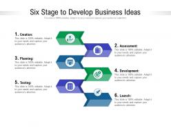 Six stage to develop business ideas