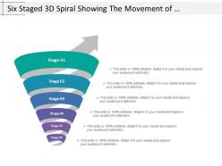 Six staged 3d spiral showing the movement of business process