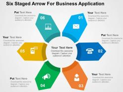 Six Staged Arrow For Business Application Flat Powerpoint Design