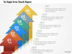 Six staged arrow growth diagram powerpoint template