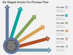 Six staged arrows for process flow flat powerpoint design