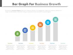 Six staged bar graph for business growth powerpoint slides