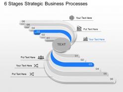Six staged business strategy and planning diagram powerpoint template slide