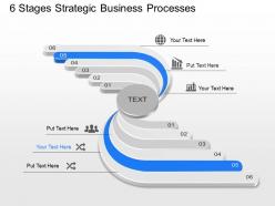 Six staged business strategy and planning diagram powerpoint template slide