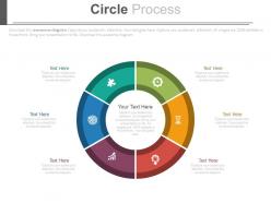 Six staged circle for business process powerpoint slides
