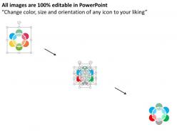 Six staged circle of business process flat powerpoint design