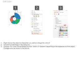 Six staged circle pie chart with percentage powerpoint slides
