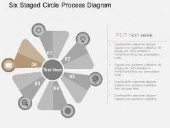 Six staged circle process diagram flat powerpoint design