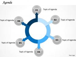 Six staged circular agenda display diagram 0214