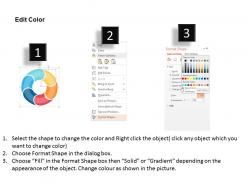 Six staged circular process diagram flat powerpoint design