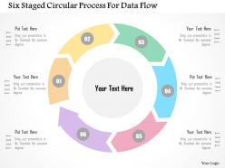 Six Staged Circular Process For Data Flow Flat Powerpoint Design