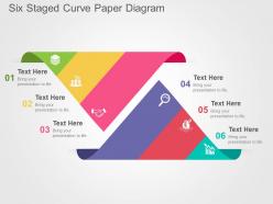Six staged curve paper diagram flat powerpoint design