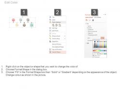 Six staged donut chart percentage timeline diagram powerpoint slides