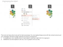 Six staged flower design infographics flat powerpoint design