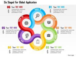 Six staged for global application flat powerpoint design