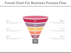 Six staged funnel chart for business process flow powerpoint slides