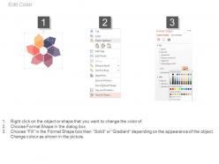 Six staged global search and process flow diagram powerpoint slides