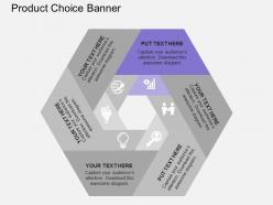 Six staged hexagon cycle diagram data representation flat powerpoint design