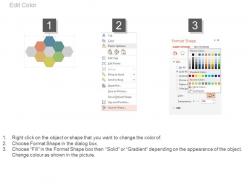 Six staged hexagon for competitors analysis flat powerpoint design