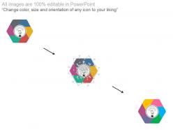 Six staged hexagonal infographics with mobile communication powerpoint slides