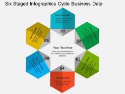 Six staged infographics cycle business data flat powerpoint design