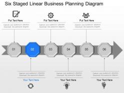 Six staged linear business planning diagram powerpoint template slide