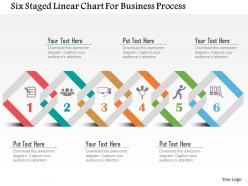 Six staged linear chart for business process flat powerpoint design