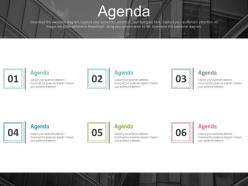 Six staged marketing agenda for company powerpoint slides