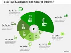 Six staged marketing timeline for business flat powerpoint design