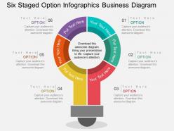 Six staged option infographics buiness diagram flat powerpoint desgin