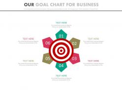 Six staged our goal chart for business powerpoint slides